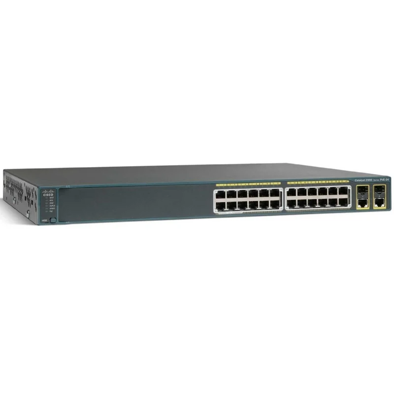 WS-C2960+24PC-S Cisco Catalyst PoE (370W) коммутатор 24 x FE RJ-45, 2 x GE RJ-45 combo SFP, LAN Lite