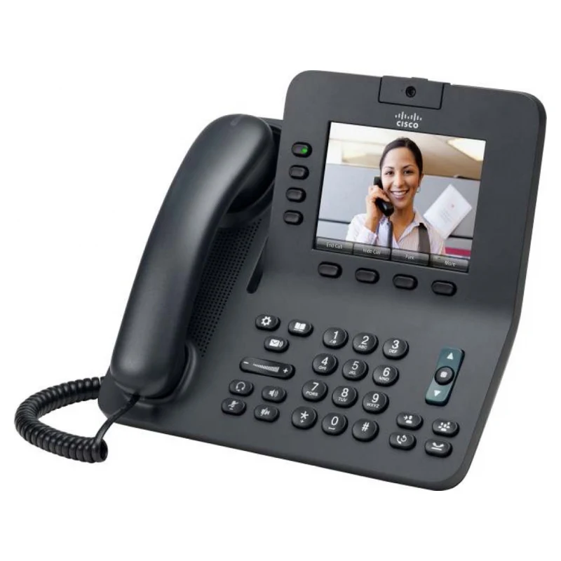 CP-8945-L-K9 Cisco IP видеотелефон, 4 линии, 2 x GE RJ-45, Color LCD 640х480, RJ-9/Bluetooth, Slim