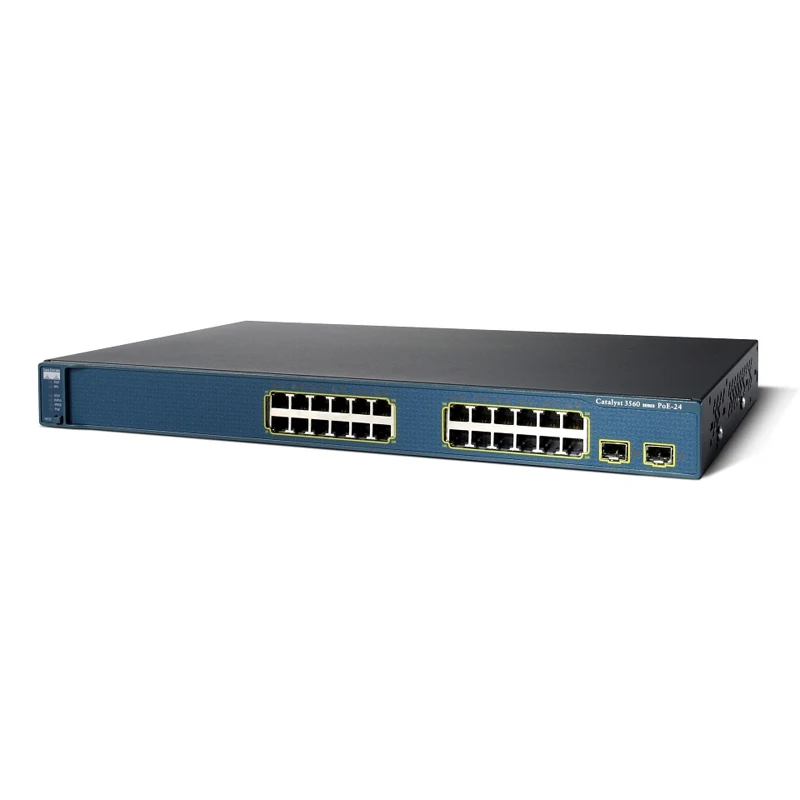 WS-C3560V2-24PS-E Cisco Catalyst PoE коммутатор 24 x FE RJ-45, 2 x SFP. IP Base