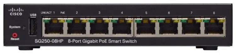 Коммутатор PoE Cisco SB SG250-08HP-K9-EU