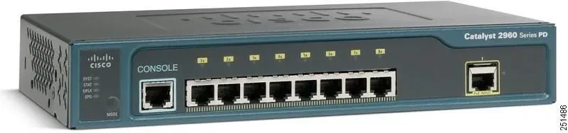 Коммутатор Cisco Catalyst, PD, 8 x FE, 1 x GE, LAN Base WS-C2960PD-8TT-L