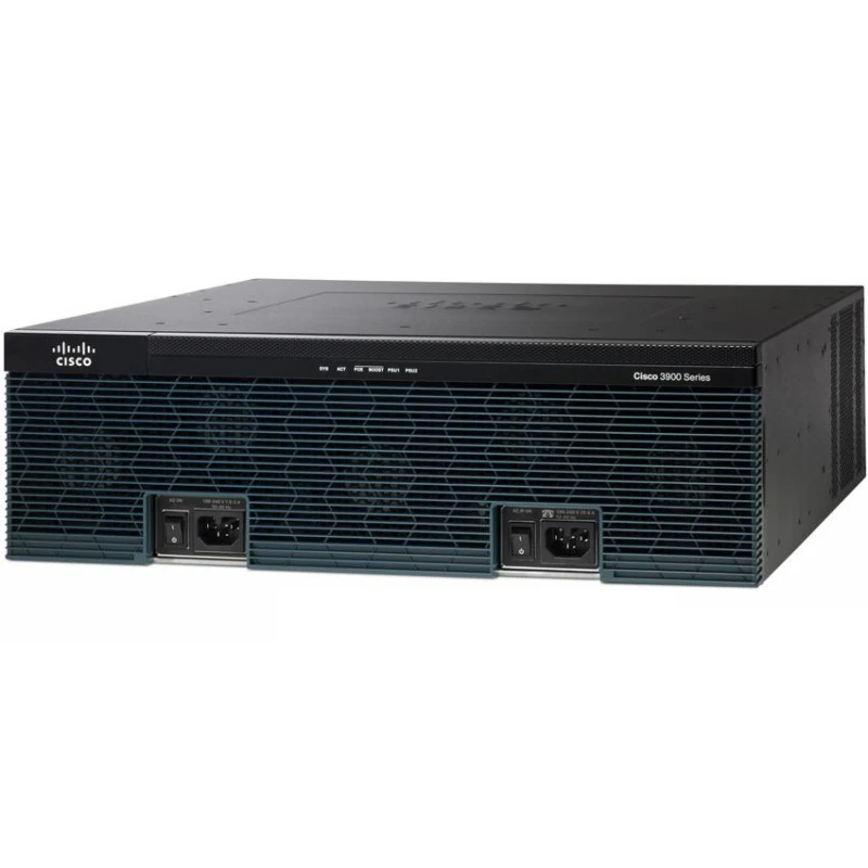 CISCO 3945E-V маршрутизатор с функцией голосового VoIP шлюза. 4 x GE RJ-45, 2 x SFP, PVDM3-64, UC