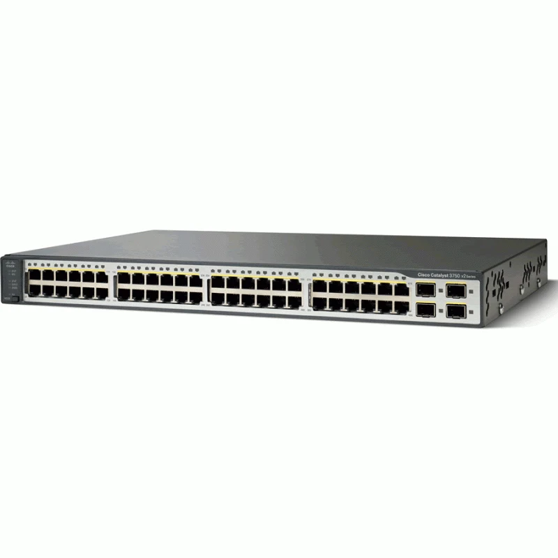 WS-C3750V2-48PS-S Cisco Catalyst PoE коммутатор 48 x FE RJ-45, 4 x SFP. IP Base