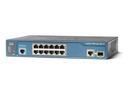 Коммутатор Cisco Catalyst, 12 x FE (PoE), 1 x GE/SFP, IP Base WS-C3560-12PC-S