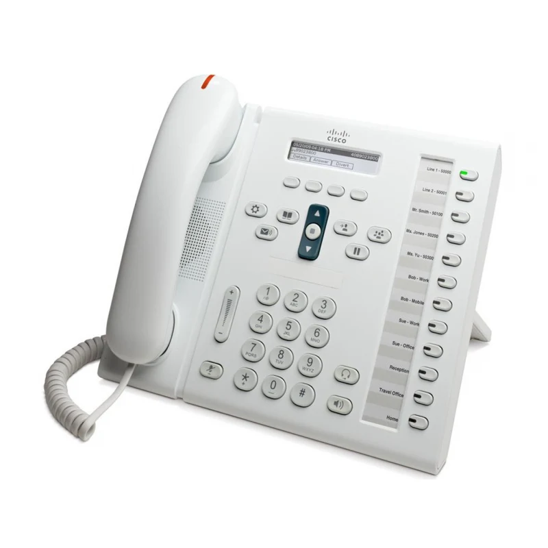 CP-6961-W-K9 Cisco IP телефон, 12 линий SIP/SCCP, 2 x FE PoE, LCD 396x81 BW, гарнитура RJ-9