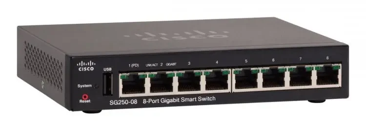 Коммутатор Cisco SB SG250-08-K9-EU