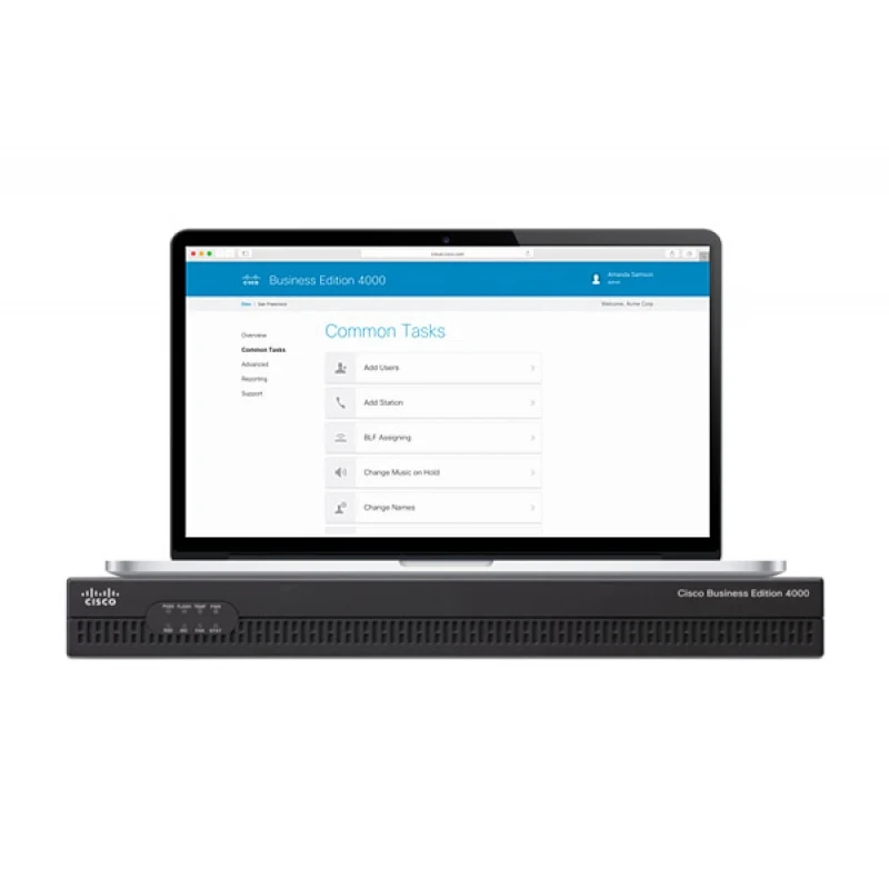 BE4S-V-K9 Cisco сервер Business Edition 4000 IP АТС, до 200 IP тел., 2x GE RJ45, 1x USB 2.0, 2x NIM